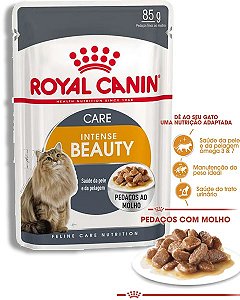 Ração Royal Canin Sachê Wet Intense Beauty para Gatos Adultos na Manutenção da Beleza da Pelagem - 85Gr