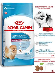 Ração Royal Canin Mini Indoor Puppy para Cães Filhotes de Raças Pequenas que Vivem em Ambientes Internos - 1kg