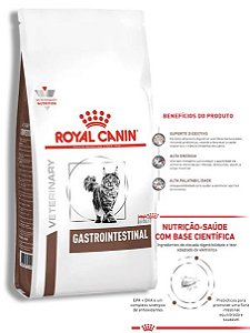 Ração Royal Canin Veterinary Gastrointestinal para Gatos Adultos com Sensibilidades Gastrointestinais - 1,5Kg