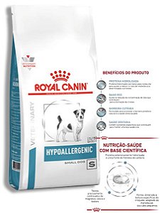 Ração Royal Canin Veterinary Nutrition Hypoallergenic Small Dog para Cães de Raças Pequenas com Sensibilidade Alimentar ou Alergias Alimentares - 2Kg
