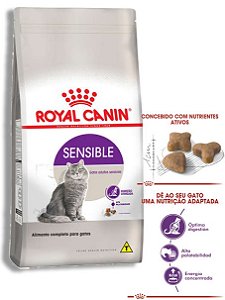 Ração Royal Canin Sensible para Gatos Adultos com Tendências a Sensibilidades Digestivas - 1,5Kg