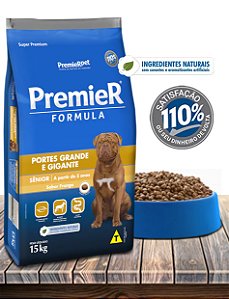 Ração Seca PremieRPet Premier Fórmula Sênior+5 Frango para Cães Adultos de Raças Grandes e Gigantes com Mais de 5 Anos - 15Kg
