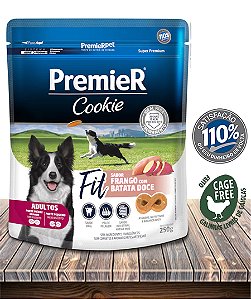 Biscoito PremieRPet Premier Cookie Fit Frango com Batata Doce para Cães Adultos - 250Gr