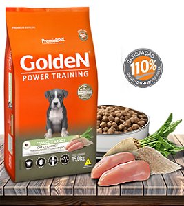 Ração Seca PremieRPet Golden Power Training Frango e Arroz para Cães Filhotes em Competição - 15Kg