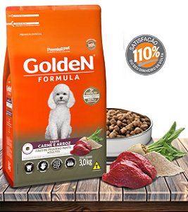 Ração Seca PremieRPet Golden Fórmula Mini Bits Carne e Arroz para Cães Adultos de Raças Pequenas - 3Kg