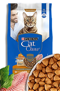 Ração Seca Nestlé Purina Cat Chow Adultos Defense Plus Peixe para Gatos Adultos Castrados - 10,1Kg