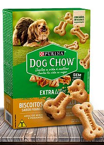 Biscoitos Nestlé Purina Dog Chow Extra Life Frango para Cães Adultos Raças Pequenas - 500Gr