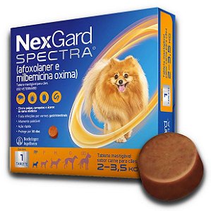NexGard Spectra Antipulgas e Carrapatos para Cães de 2 a 3,5 Kg - 1 TABLET