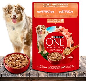 Ração Úmida Nestlé Purina One Super Nutrientes Frango para Cães Adultos e Filhotes - 85Gr