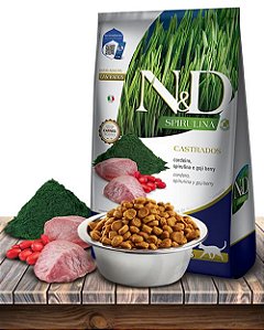 Ração Seca Farmina N&D Spirulina Cordeiro e Goji Berry para Gatos Adultos Castrados
