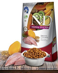 Ração Seca Farmina N&D Tropical Selection Frango, Cerais e Frutas Tropicais para Gatos Adultos - 400Gr