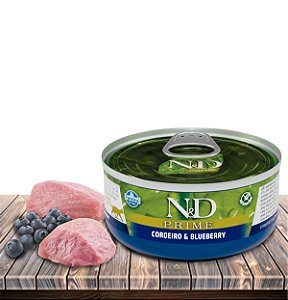 Ração Úmida Farmina N&D Prime Feline Cordeiro & Blueberry para Gatos Adultos - 70Gr
