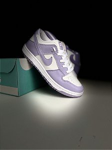 TENIS NIKE AIR DUNK SLOW BRANCO COM LILÁS