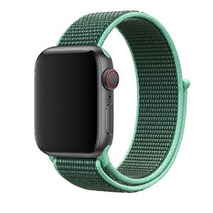 Pulseira Verde Menta Escuro Nylon Loop Apple Watch  42-44Mm
