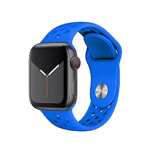Pulseira Nike Sport Apple Watch Azul Silicone 42-44Mm