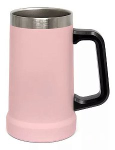 Caneca Térmica 710 Ml Chopp Cerveja Camada Dupla Em Inox Linha Premier - Rosa