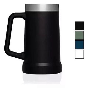 Caneca Térmica 710 Ml Chopp Cerveja Camada Dupla Em Inox Linha Premier - Preto