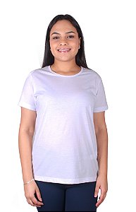 Camisa Feminina M/Curta Decote U - Branca