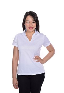 GEN067 - Camisa Polo Feminina M/Curta M/M Vanizada  - Branca
