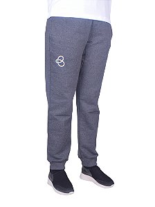 (D)BRA040 - Calça Jogger Unissex Moletom S/Felpa - Grafite - (Ensino Médio)