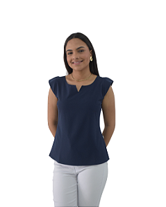 Camisa Social Feminina Manga Shell - Tricoline