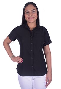 Camisa Social Feminina M/Curta - Microfibra
