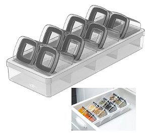 Organizador de Temperos Clear 9 Peças OU