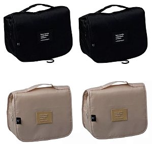 Necessaire de Viagem Premium - PRETO E CREME 22,5 x 18,5