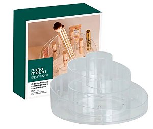 Organizador Duplo Redondo Giratório c/ 6 Divisórias 26cm