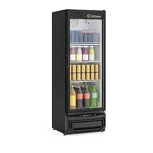 Expositor Vertical Gelopar 410 Litros Preto Porta de Vidro GPTU-40 EL PR - 220V