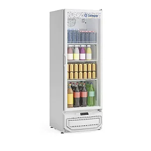 Expositor Vertical Gelopar 410 Litros Branco Porta de Vidro GPTU-40EL BR - 220V