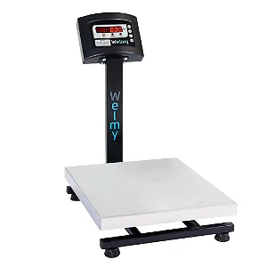 Balança Digital  100 kg/ 20g Welmy com coluna Plataforma 34x39 c/ Bateria Pesadora