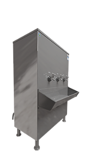 Bebedouro Industrial de Piso BIXBP100  Inox  100Litros  c/ 3 Torneiras - Nardin 220v