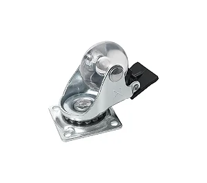 Kit com 4 Rodízios Giratórios de Silicone para Móveis 35mm  Cromado