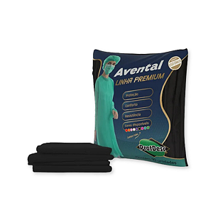 Avental Descartável Manga Longa Preto 30gm Protdesc 10 Unidades