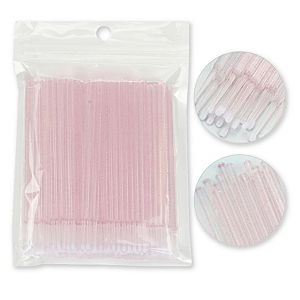 Microbrush Rosa Com Glitter 100 Unidades