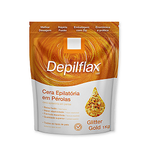 Cera Depilatória em Pérolas Glitter Gold 1kg Depilflax