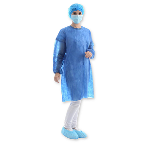 Avental Descartável Manga Longa Azul Royal 20gm Protdesc Unidade