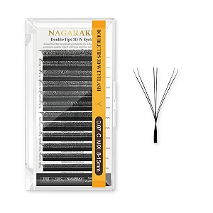 Cílios Nagaraku 3D W Pontas Duplas Volume Egípcio Estojo Mix