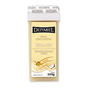 Cera Roll-on Chocolate Branco e Coco 100g Depimiel