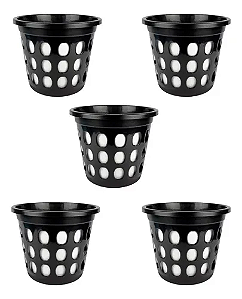 Cesto Plástico Telado Organizador 5 Litros Preto Premiun kit 25