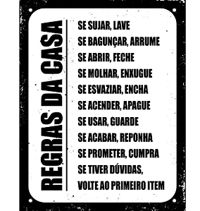 Placa Regras Da Casa Quadro Decoração Geek Frases Promoção