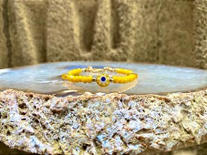 Pulseira Mini Cristais Amarela