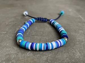 Pulseira Borrachinhas Tons de Azul