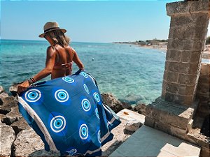 Saída de Praia Olho Grego Azul-Marinho