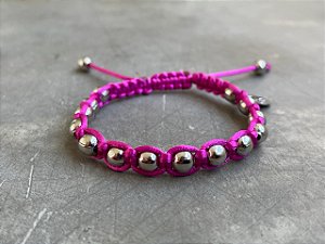 Pulseira Macramê Fucsia