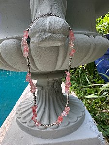 Colar Cascalho de Pedra Natural Cherry
