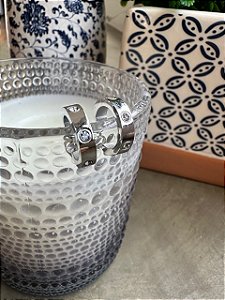 Brincos Prateado Argola com Strass
