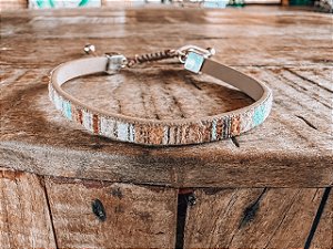 Pulseira Listrada Bege e Azul