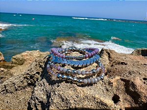 Kit de Pulseiras Lilás e Cinza